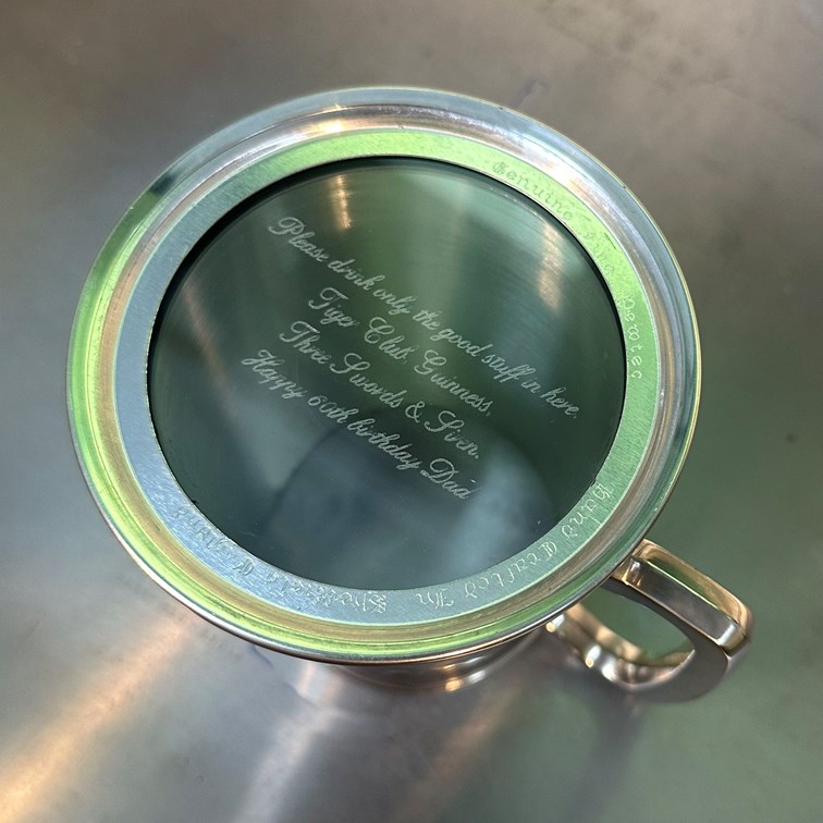 Standard Lined Glass Base One Pint Pewter Tankard