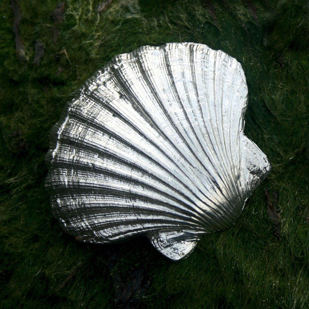 Cast Pewter Scallop Shell Ornament