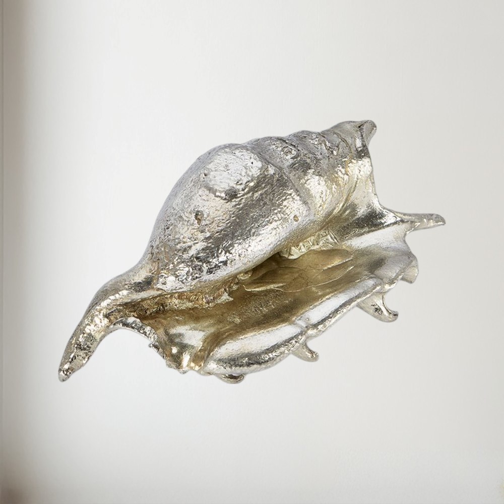 Cast Pewter Spider Conch Shell Ornament Cast Pewter Spider Conch Shell Ornament