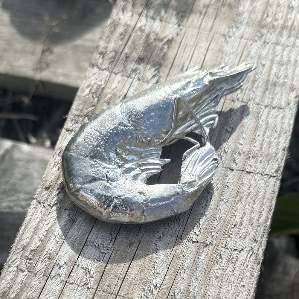 Cast Pewter Crevette Ornament Cast Pewter Crevette Ornament