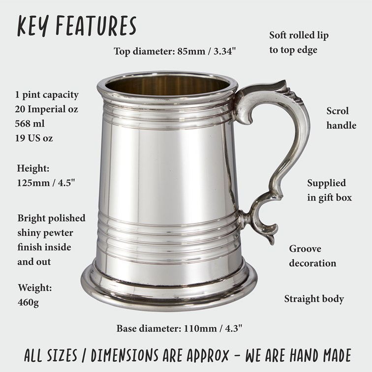 Worcester X Range One Pint Pewter Tankard Worcester X Range One Pint Pewter Tankard