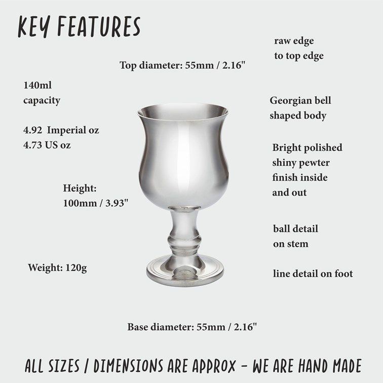 Tiny Georgian Pewter Goblet