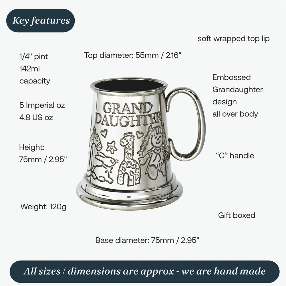 Grand Daughter Pewter Quarter Pint Baby Mug