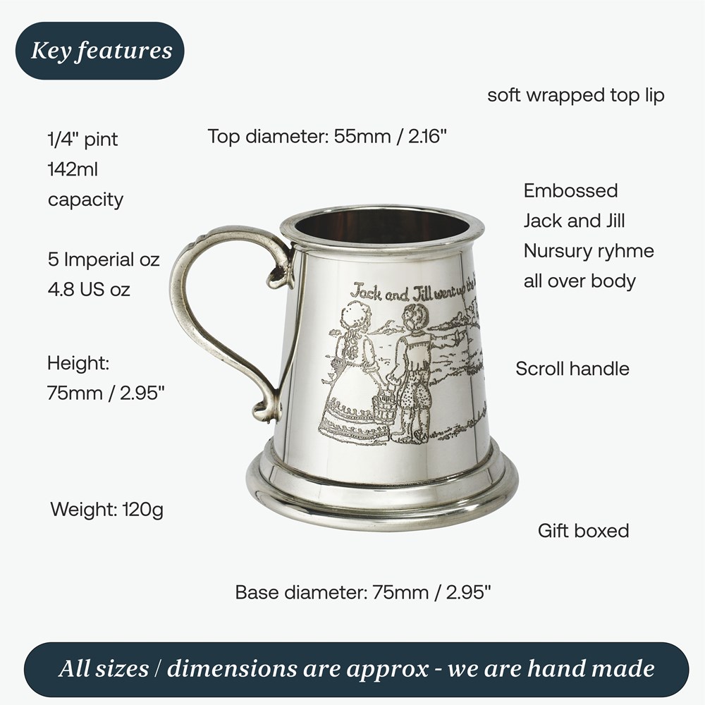 Jack And Jill Pewter Baby Quarter Pint Mug