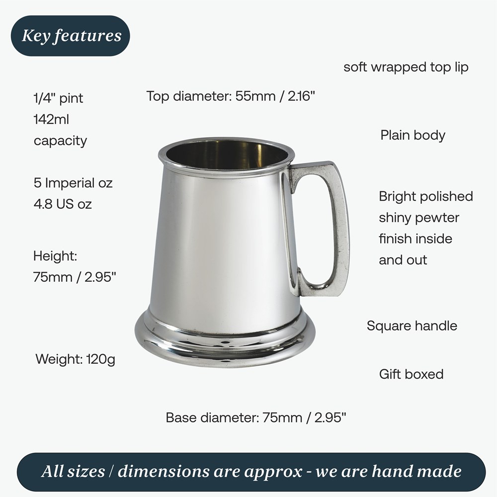 Plain Pewter Quarter Pint Baby Mug Plain Pewter Quarter Pint Baby Mug