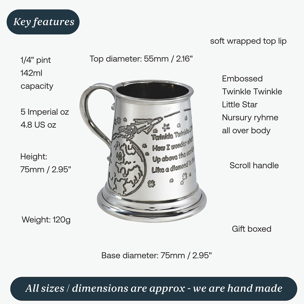 Twinkle Twinkle Little Star Pewter Baby Mug