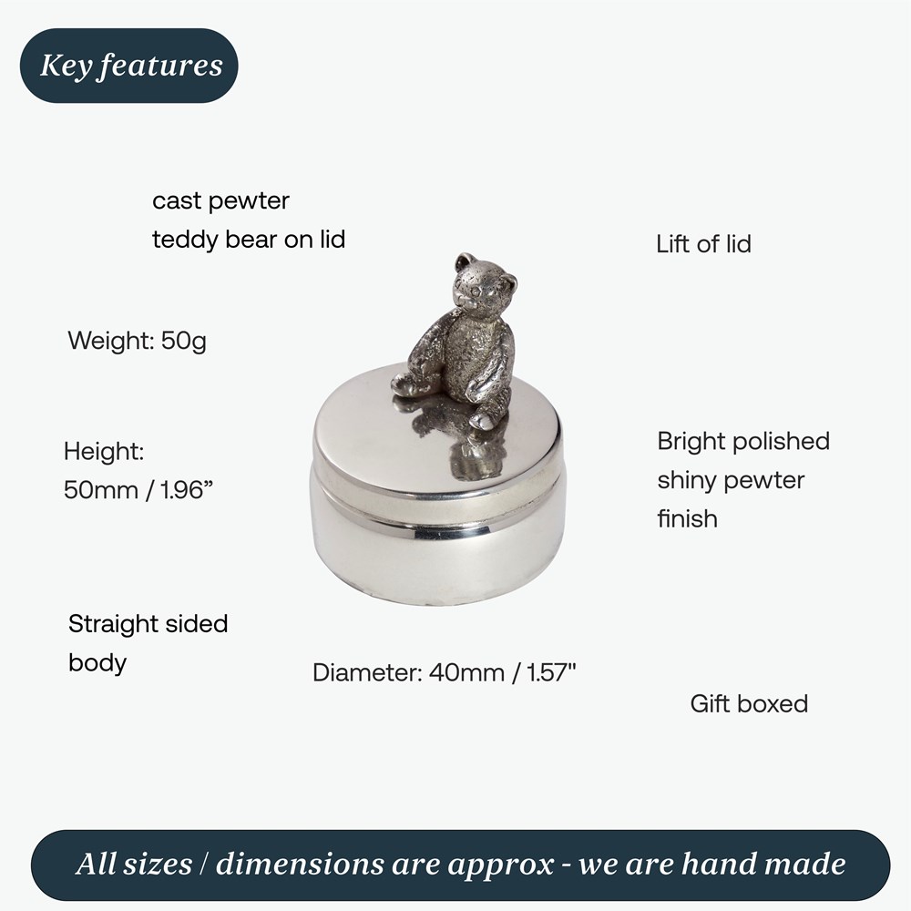 Teddy Pewter Trinket Box Teddy Pewter Trinket Box