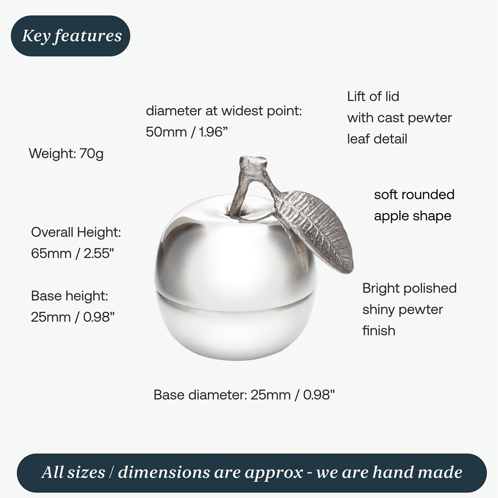 Apple Pewter Trinket Box