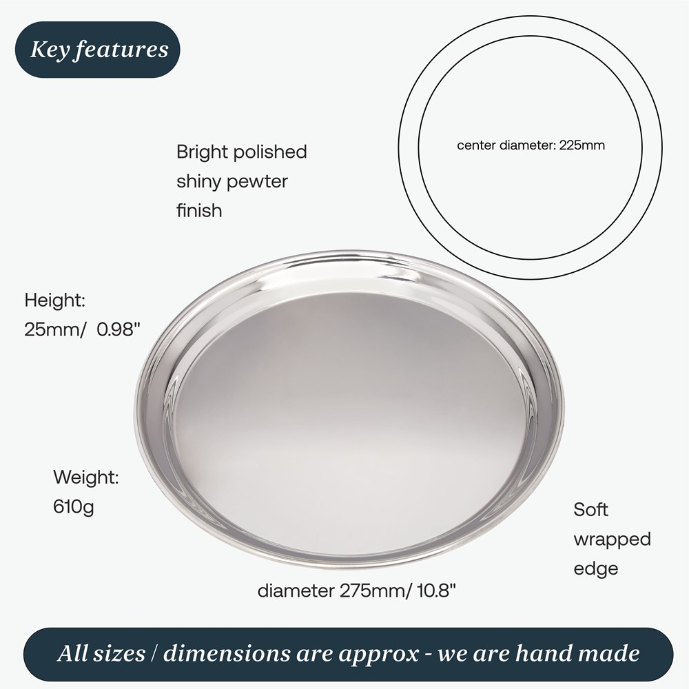 Large 300mm Round Pewter Tray Large 300mm Round Pewter Tray