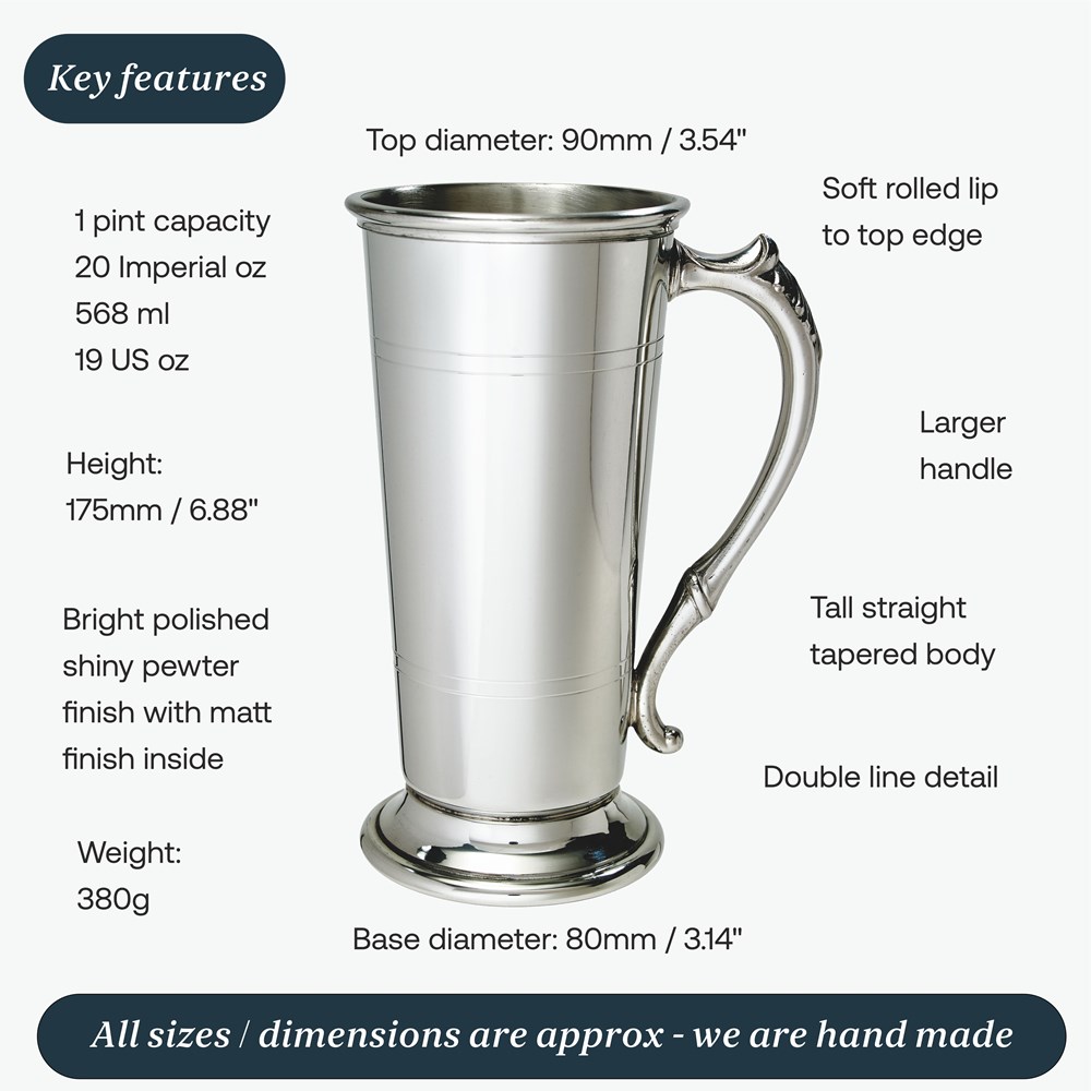 Lager One Pint Pewter Tankard Lager One Pint Pewter Tankard
