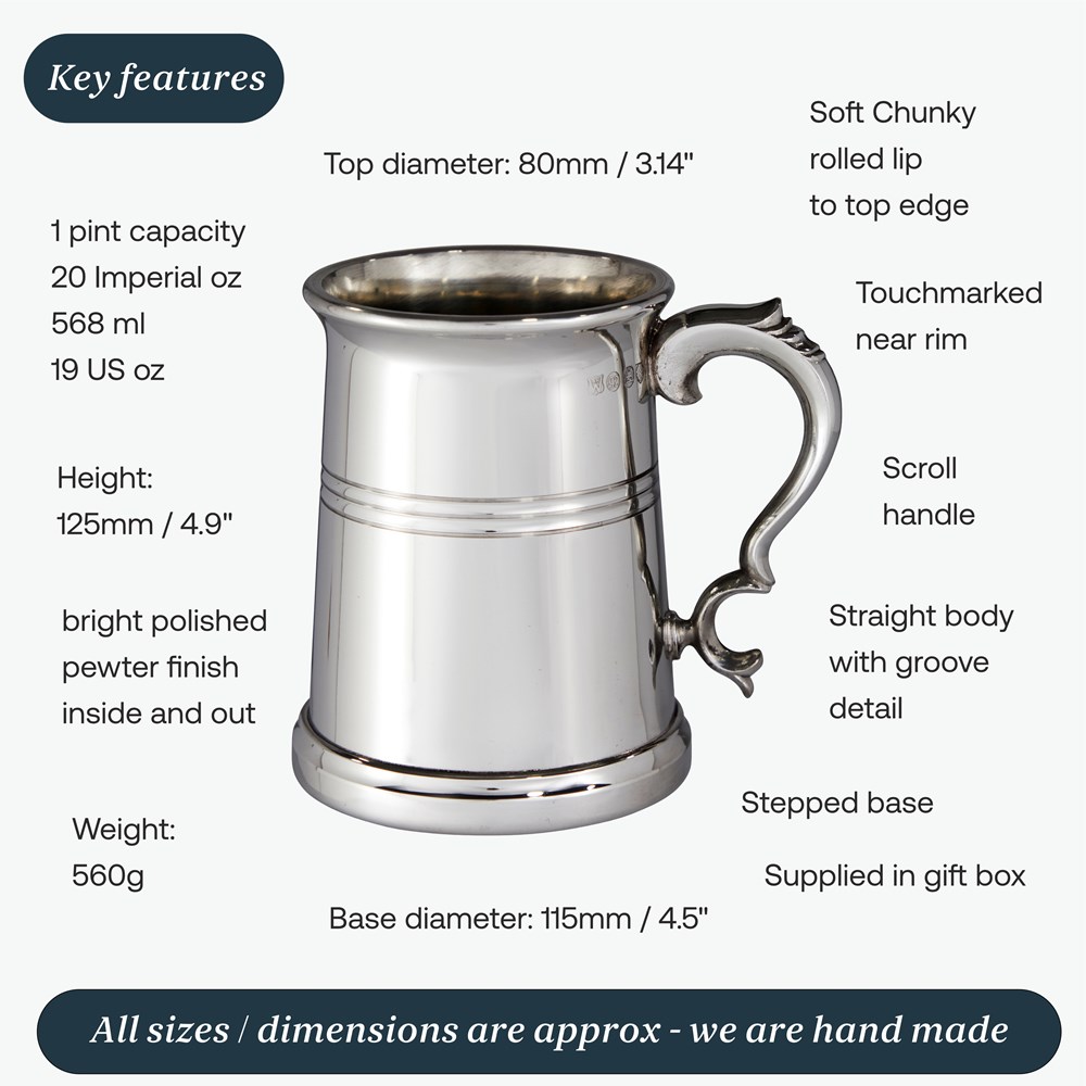 Vanguard X Range One Pint Pewter Tankard