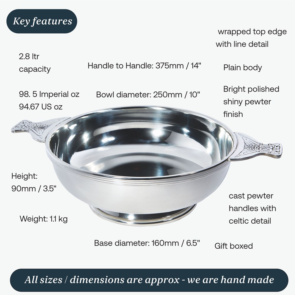 Ten Inch Pewter Quaich