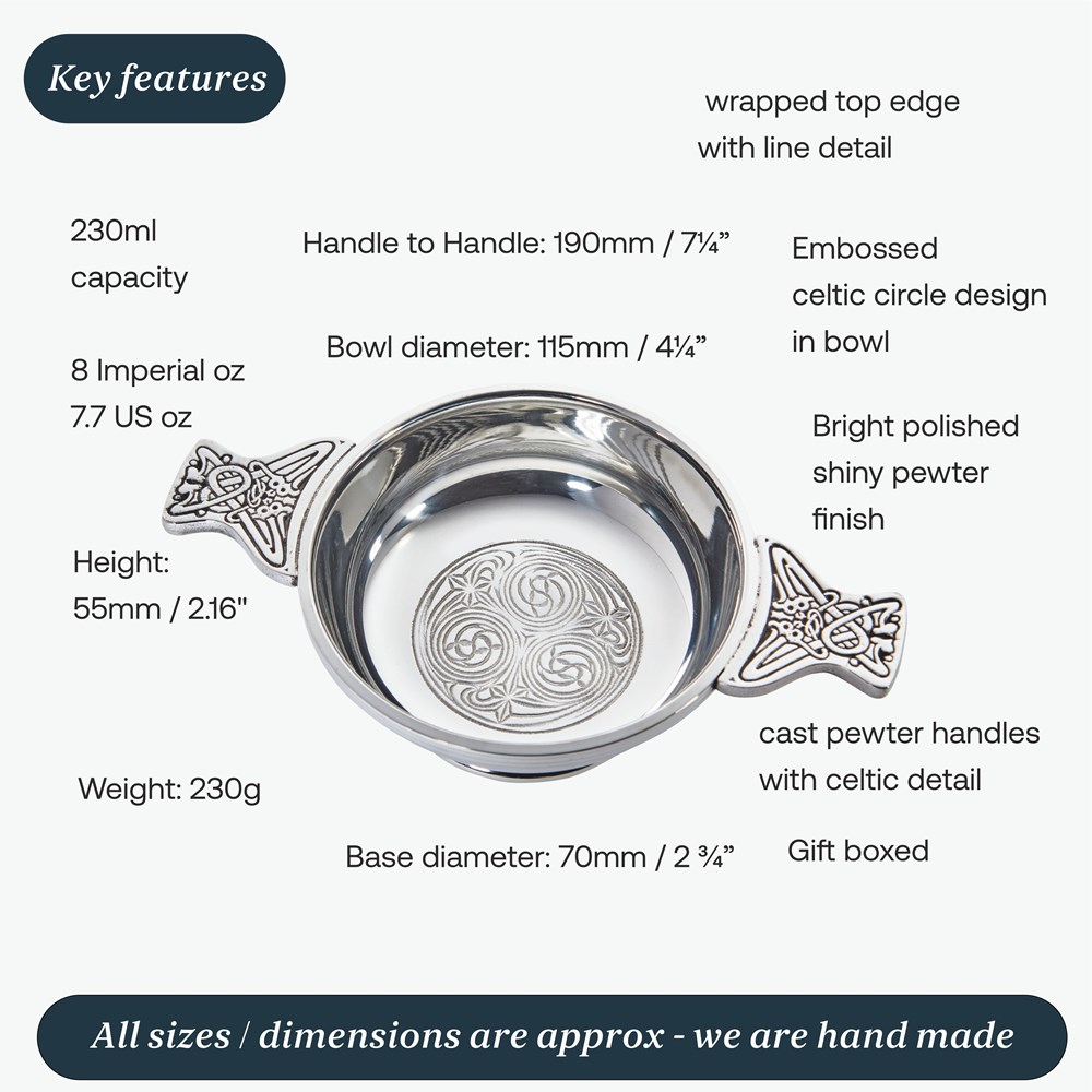 Large Kells Pewter Quaich Large Kells Pewter Quaich