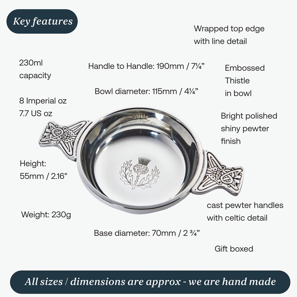 Large Thistle Pewter Quaich Large Thistle Pewter Quaich