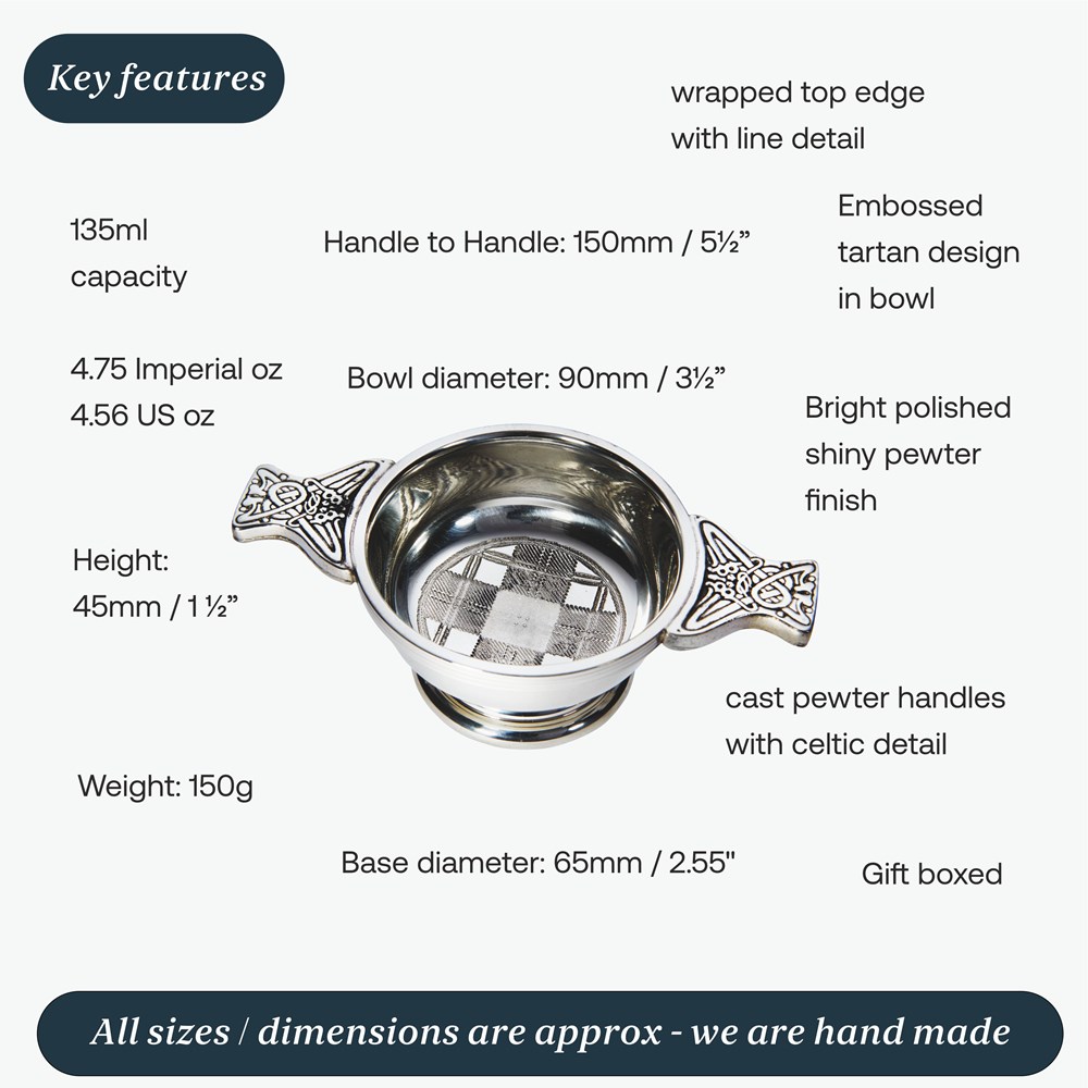 Small Tartan Pewter Quaich Small Tartan Pewter Quaich