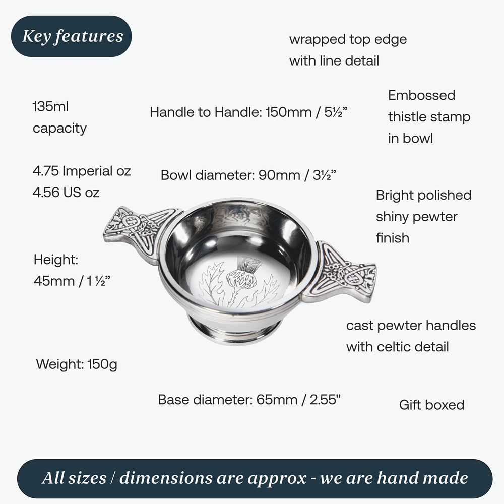 Small Thistle Pewter Quaich Small Thistle Pewter Quaich