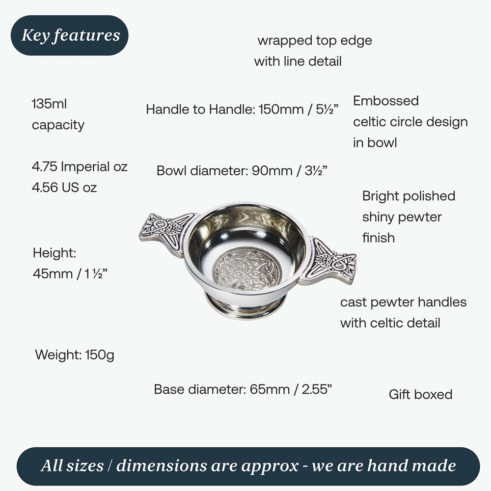 Small Celtic Circle Pewter Quaich Small Celtic Circle Pewter Quaich