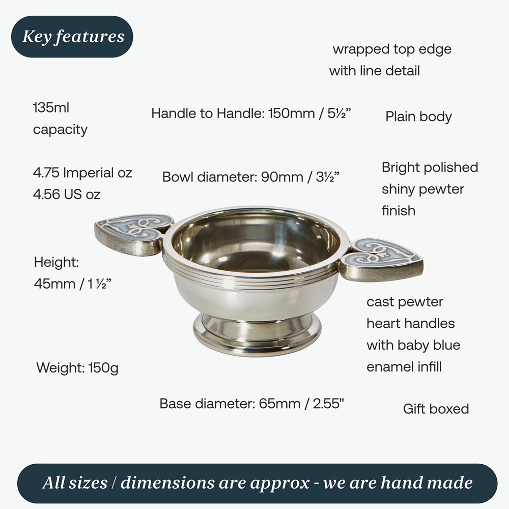 Small Baby Blue Heart Of The Highlands Quaich