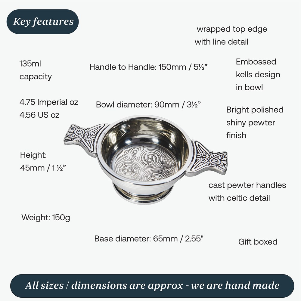 Small Kells Pewter Quaich Small Kells Pewter Quaich