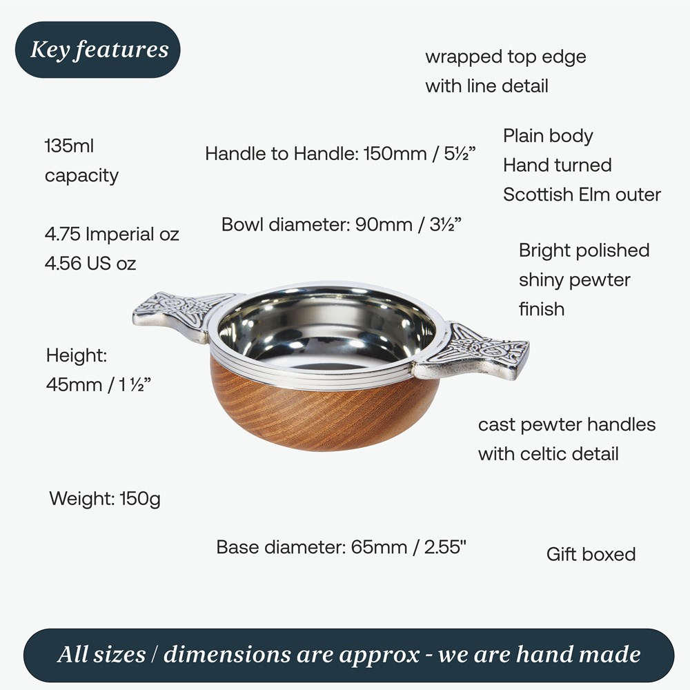 Small Wood And Pewter Quaich Small Wood And Pewter Quaich
