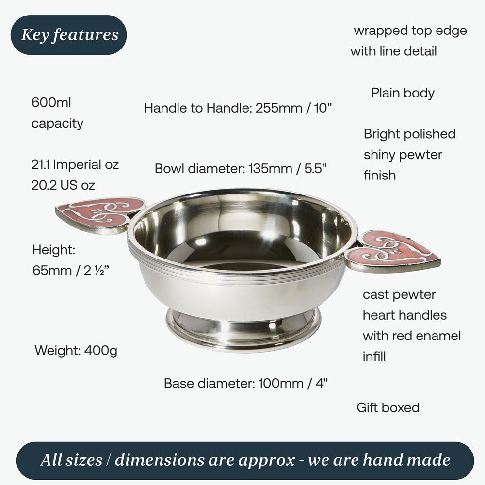 "X" Red Heart Of The Highlands Quaich "X" Red Heart Of The Highlands Quaich