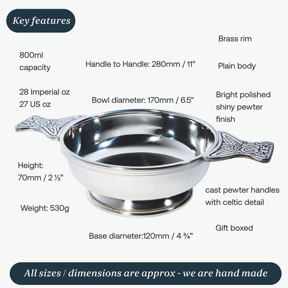 Extra Large Pewter Quaich