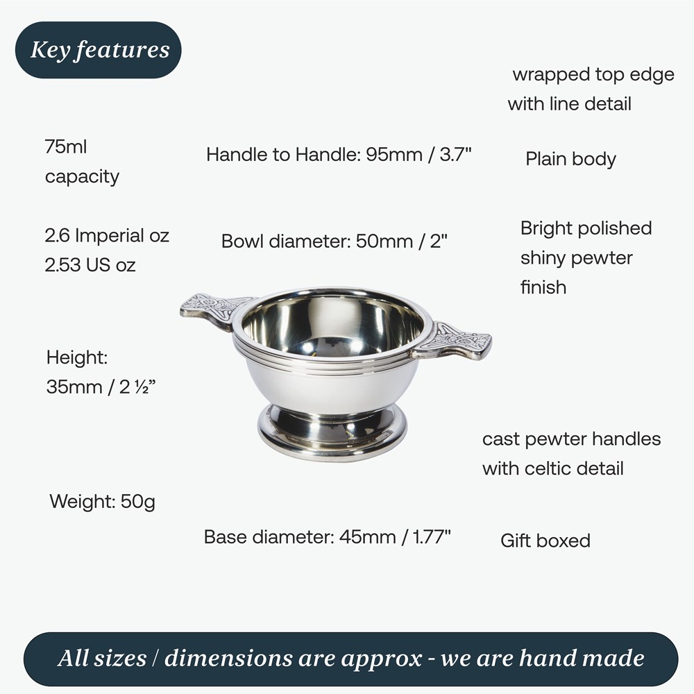 Extra Small Pewter Quaich Extra Small Pewter Quaich
