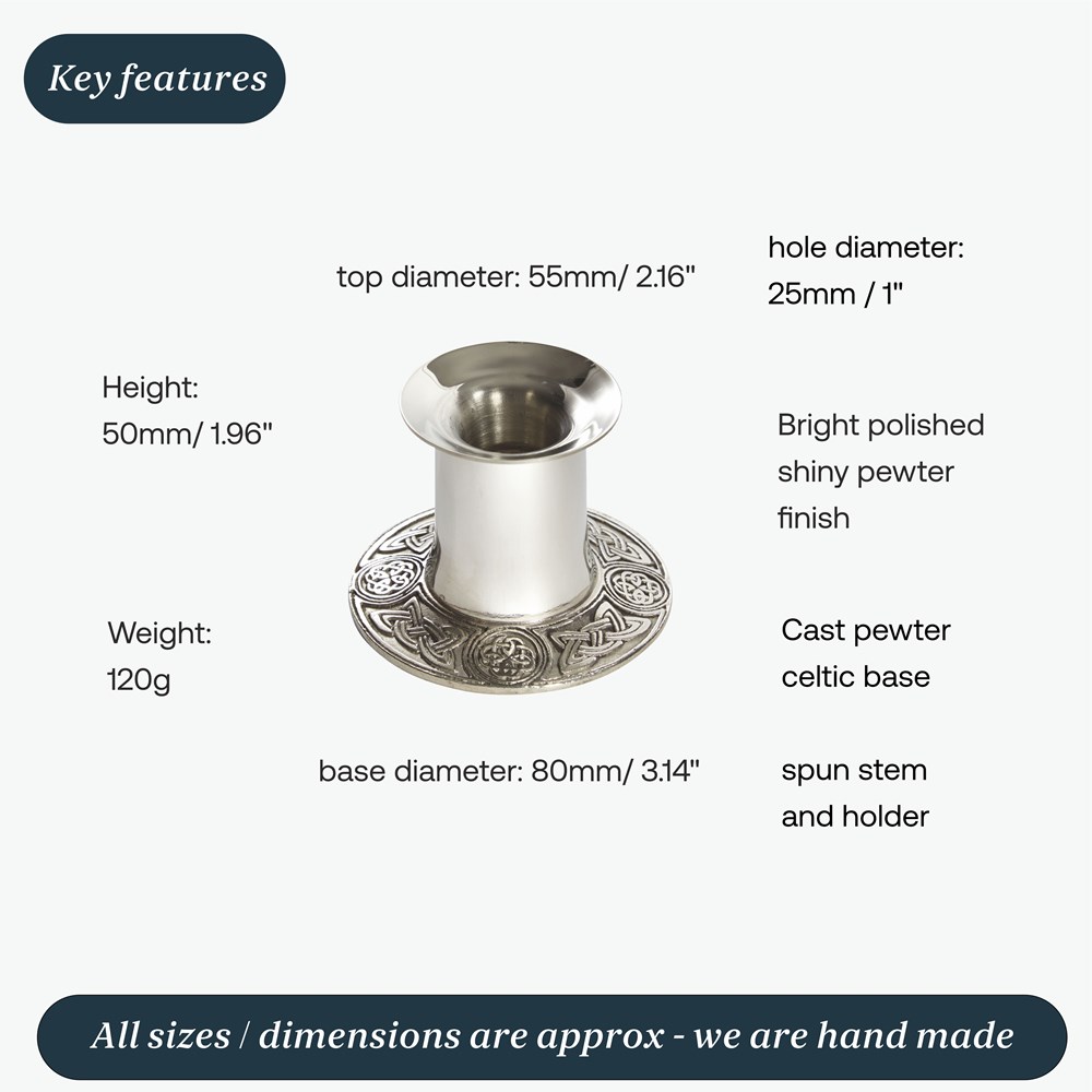 Small Celtic Pewter Candle Holder