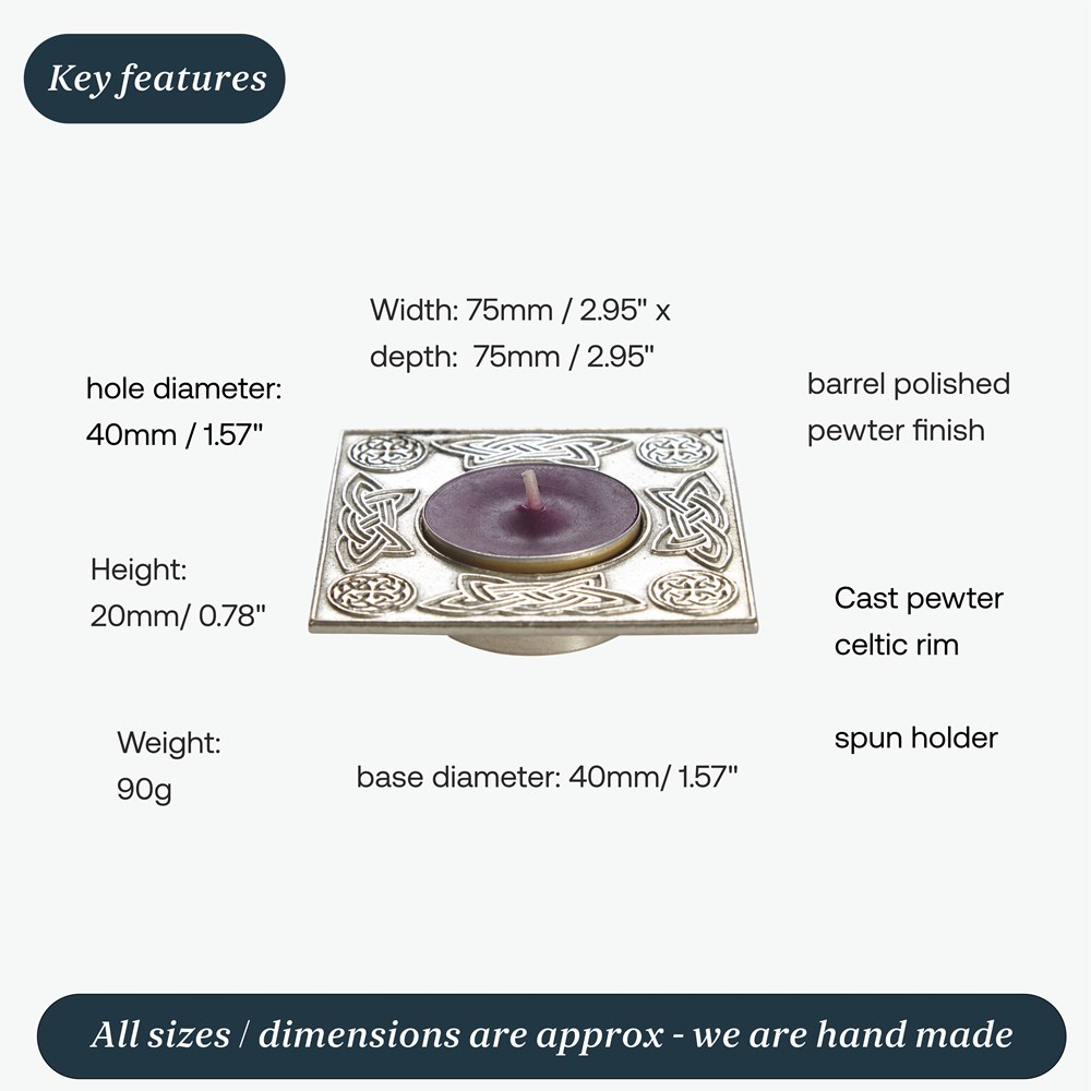 Square Celtic T-Lite Candle Holder Square Celtic T-Lite Candle Holder