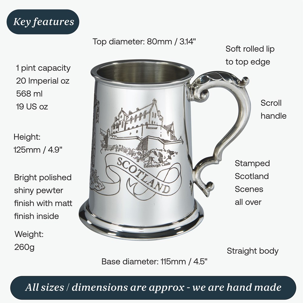 Scotland One Pint Pewter Tankard