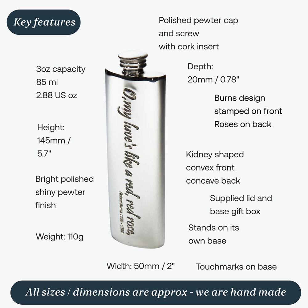 O My Luv Burns Rose Purse Flask