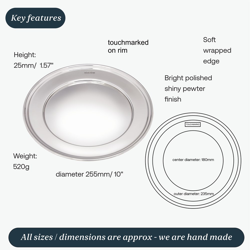 Large Polished Finish Pewter Plate Large Polished Finish Pewter Plate