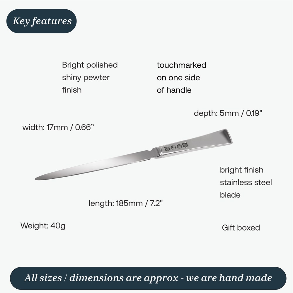 Cast Pewter And Stainless Letter Opener Cast Pewter And Stainless Letter Opener