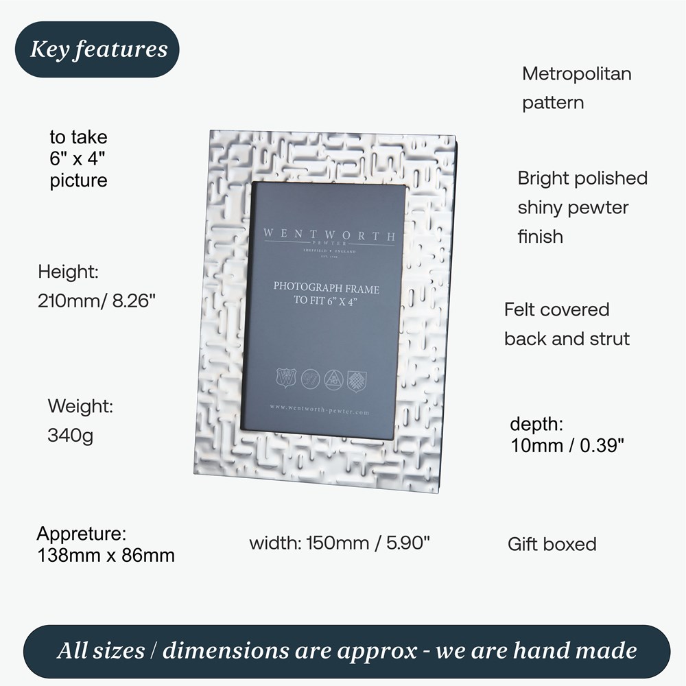Medium Metropolitan Pewter 6"X4" Picture Frame
