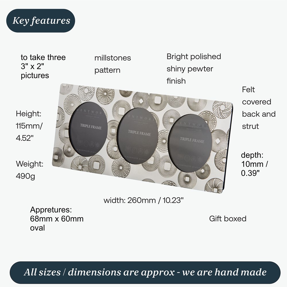 Millstones Triple Picture Frame