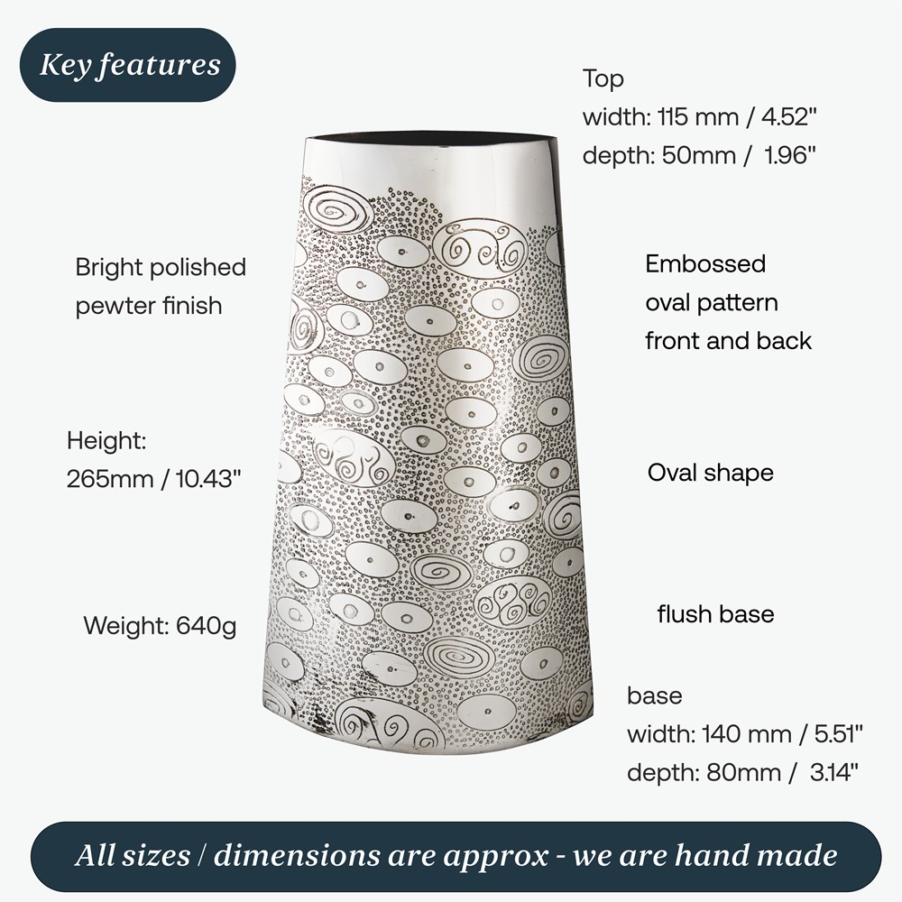 Large Ovals Pewter Vase Large Ovals Pewter Vase