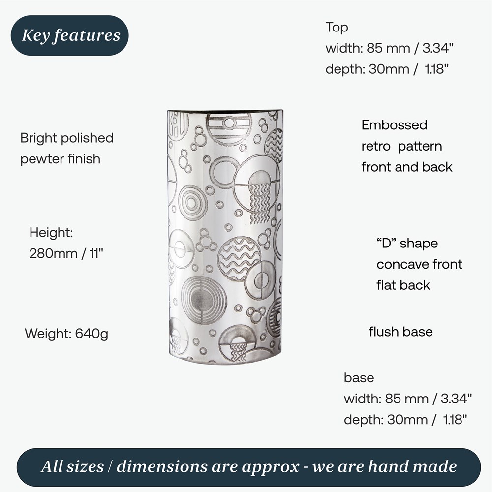 Retro "D" Pewter Budvase