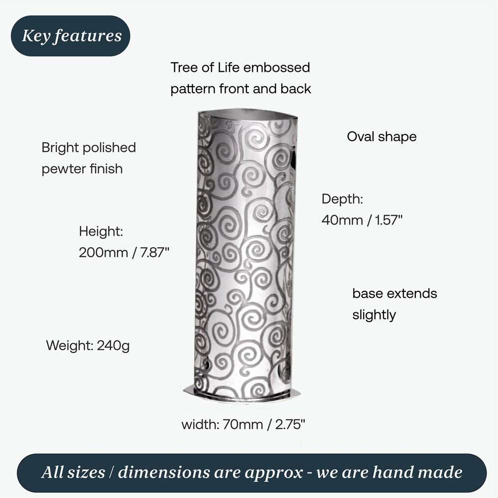 Medium Tree Of Life Pewter Vase