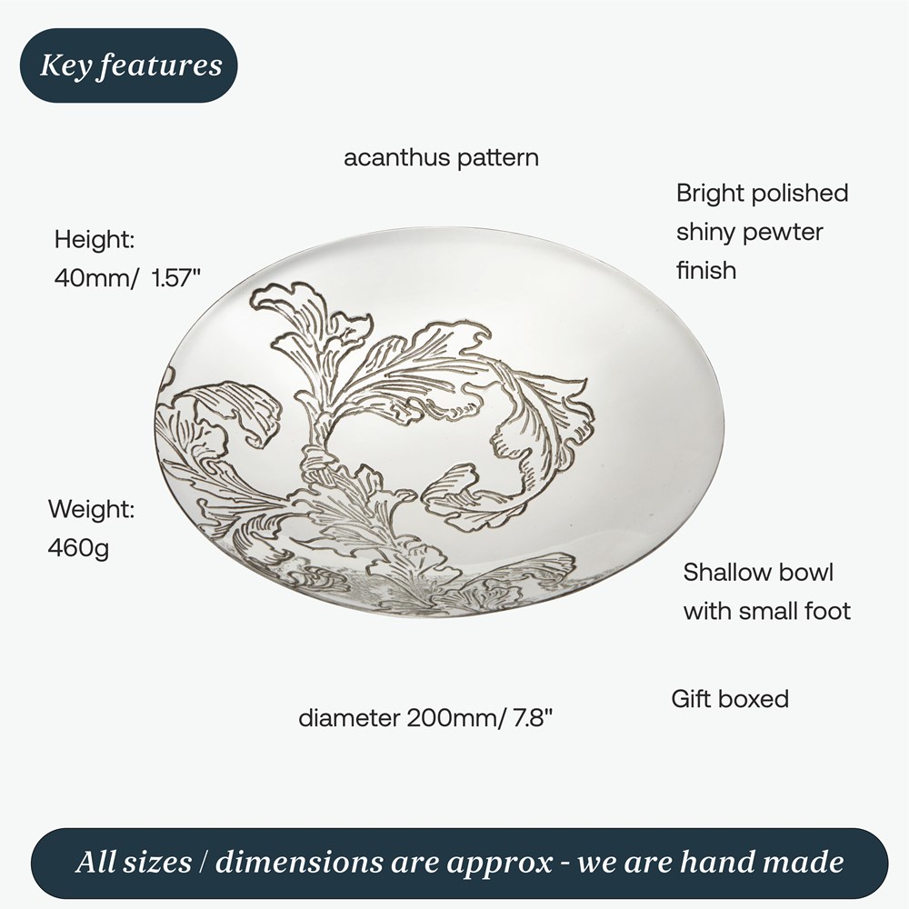 Acanthus Pattern Pewter Bowl Acanthus Pattern Pewter Bowl