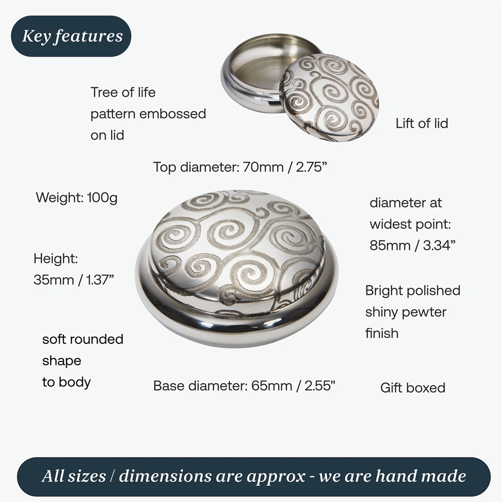 Tree Of Life Pewter Trinket Box Tree Of Life Pewter Trinket Box