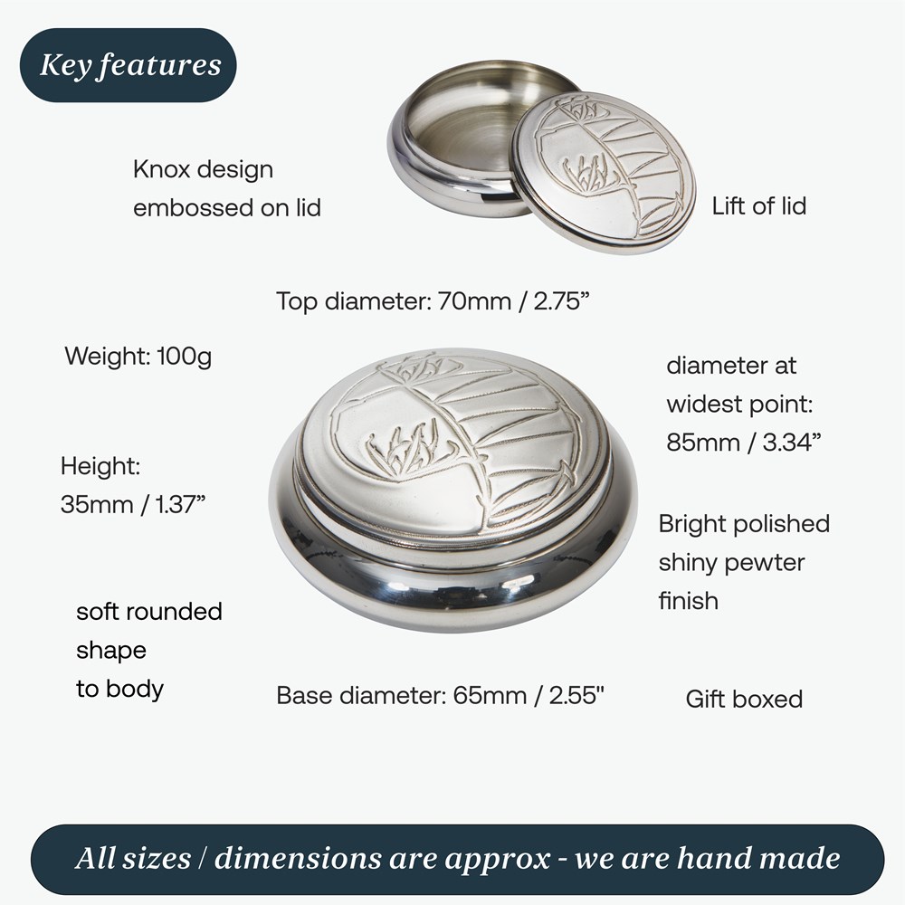 Knox Pewter Trinket Box Knox Pewter Trinket Box