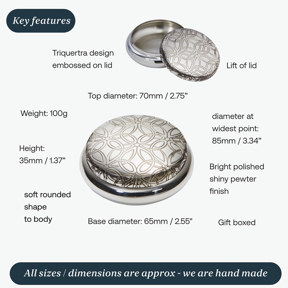 Triquetra Pewter Trinket Box Triquetra Pewter Trinket Box
