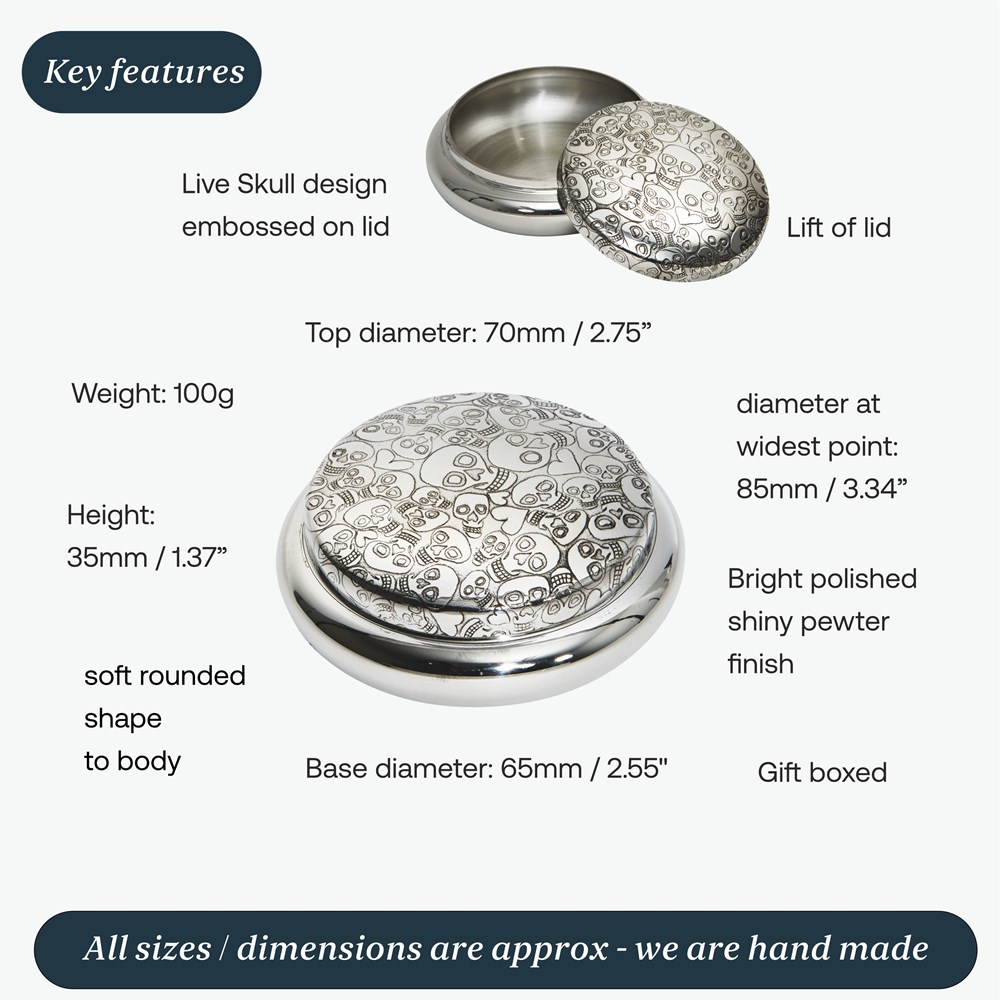 Love Skull Pewter Trinket Box