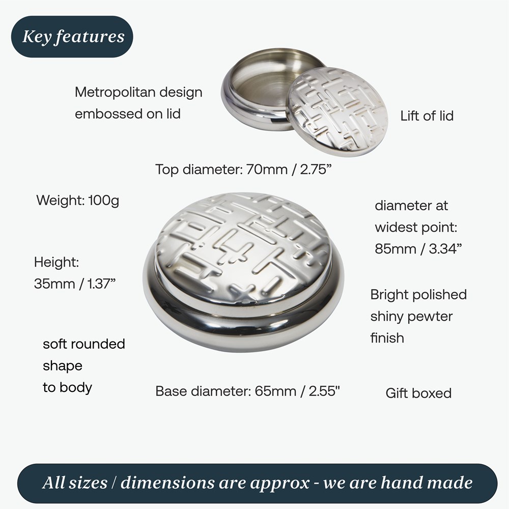 Metropolitan Pewter Trinket Box Metropolitan Pewter Trinket Box