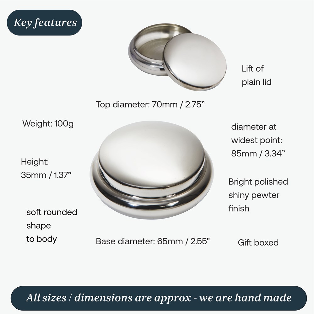 Plain Georgian Pewter Trinket Box Plain Georgian Pewter Trinket Box