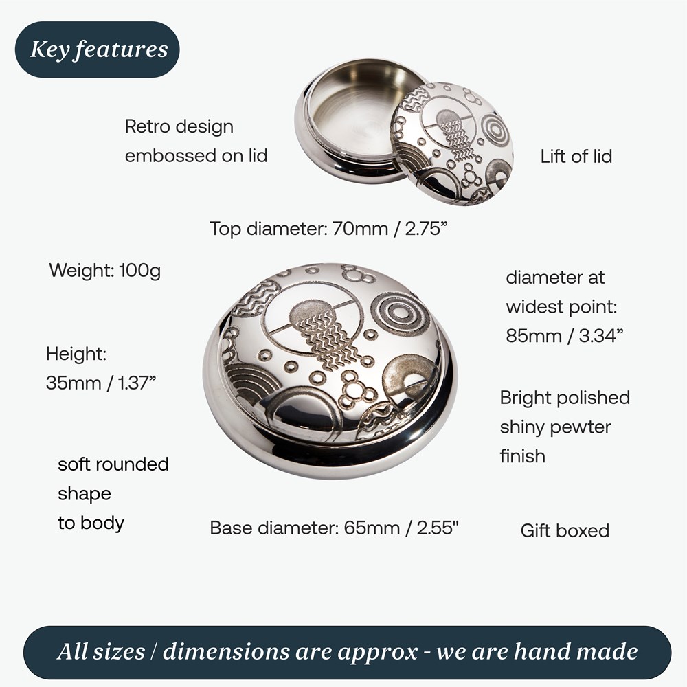 Retro Pewter Trinket Box