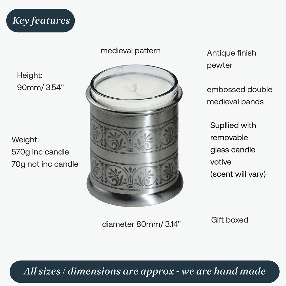 Medieval Antique Finish Pewter Candle Votive Medieval Antique Finish Pewter Candle Votive