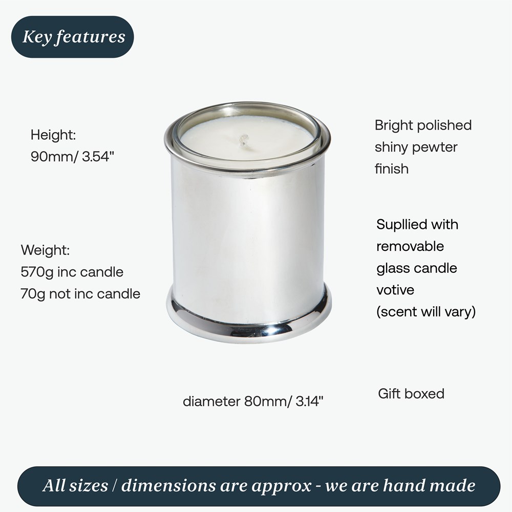 Plain Pewter Candle Votive