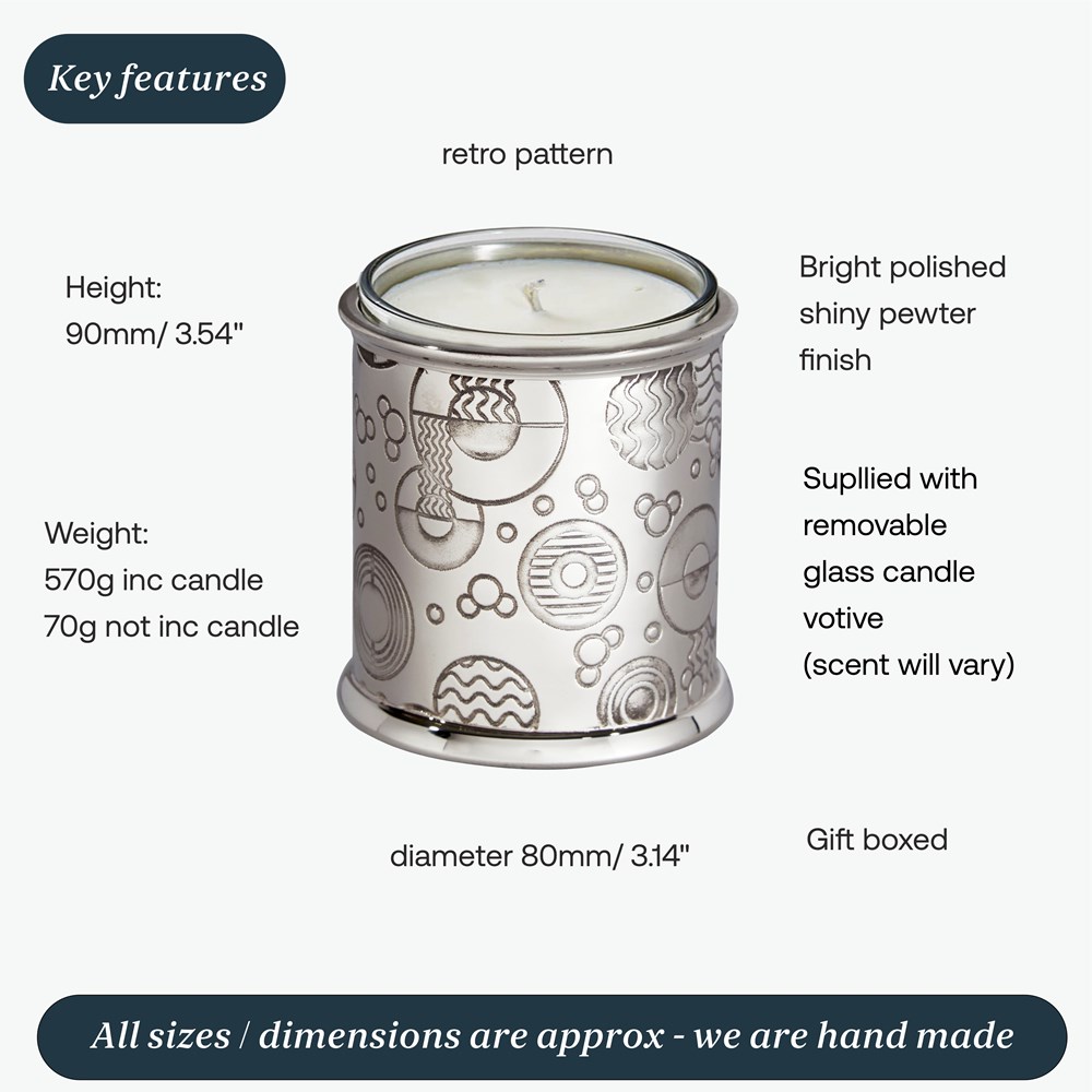 Retro Pewter Candle Votive