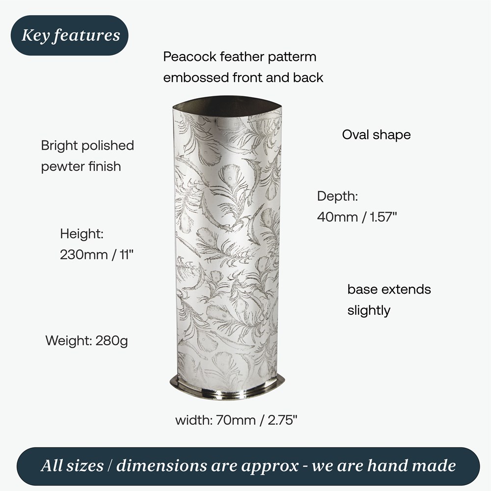 Medium Peacock Pewter Vase